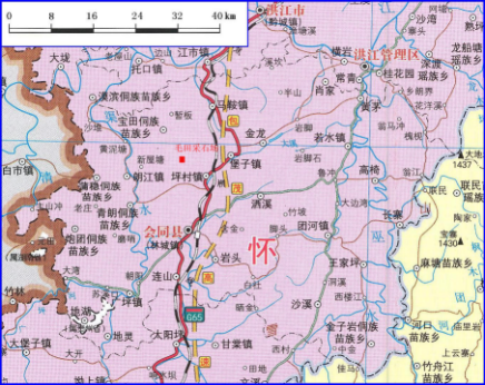 1 矿区位置交通 矿山位于会同县城正北方向,行政区域隶属于会同县坪村